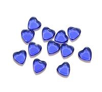 MesBilles - 4 Billes Coeur Plate Bleu Foncé - Galet en Verre 20 mm - Billes Plates en Verre