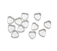 mesbilles - 4 Billes Coeur Plate Cristal - Galet en Verre 20 mm - Billes Plates en Verre
