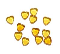mesbilles - 4 Billes Coeur Plate Jaune - Galet en Verre 20 mm - Billes Plates