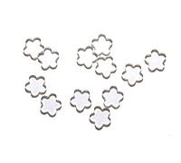 mesbilles - 4 Billes Fleur Cristal - Galet en Verre 20 mm - Billes Plates