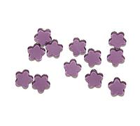 mesbilles - 4 Billes Fleur Violet - Galet en Verre 20 mm - Billes Plates