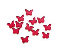 mesbilles - 4 Billes Papillon Rouge - Galet en Verre 20 mm - Billes Plates