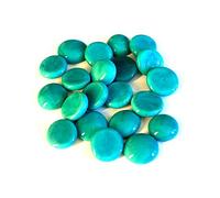 mesbilles - 500 GR Aqua Perle 120 Billes Plates - Galet en Verre 20 mm Cailloux en Verre décoratifs