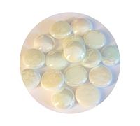 mesbilles - 500 GR Blanc Glossy 120 Billes Plates - Galet en Verre 20 mm Cailloux en Verre décoratifs