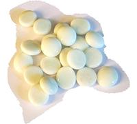 mesbilles - 500 GR Blanc Perle 120 Billes Plates - Galet en Verre 20 mm Cailloux en Verre décoratifs