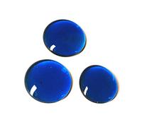 mesbilles - 500 GR Bleu Loupe 28 Billes Plates - Galet en Verre 30 mm Cailloux en Verre décoratifs