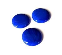 mesbilles - 500 GR Bleu Perle 28 Billes Plates - Galet en Verre 30 mm Cailloux en Verre décoratifs