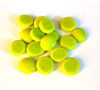 mesbilles - 500 GR Citron-Vert Perle 120 Billes Plates - Galet en Verre 20 mm Cailloux en Verre décoratifs