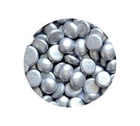 MesBilles - 500 GR Gris Métallisé 120 Billes Plates - Galet en Verre 20 mm Cailloux en Verre décoratifs