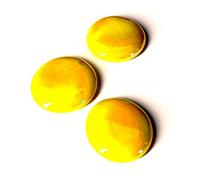 mesbilles - 500 GR Jaune Glossy 28 Billes Plates - Galet en Verre 30 mm Cailloux en Verre décoratifs