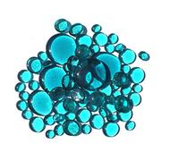 mesbilles - 500 GR Mélange Bleu Intense Billes Plates - Galet en Verre 30 mm 20 mm 10 mm Cailloux en Verre décoratifs