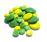 mesbilles - 500 GR Mélange Vert Opal Billes Plates - Galet en Verre 30 mm 20 mm 10 mm Cailloux en Verre décoratifs