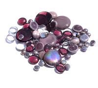 mesbilles - 500 GR Mélange Violet Glossy Billes Plates - Galet en Verre 30 mm 20 mm 10 mm Cailloux en Verre décoratifs