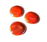 mesbilles - 500 GR Orange Glossy 28 Billes Plates - Galet en Verre 30 mm Cailloux en Verre décoratifs