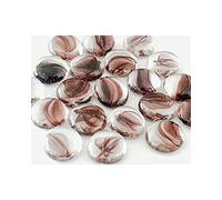 mesbilles - 500 GR Polaire 120 Billes Plates - Galet en Verre 20 mm Cailloux en Verre décoratifs