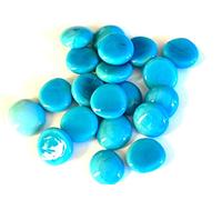mesbilles - 500 GR Turquoise Perle 120 Billes Plates - Galet en Verre 20 mm Cailloux en Verre décoratifs