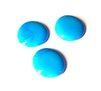 mesbilles - 500 GR Turquoise Perle 28 Billes Plates - Galet en Verre 30 mm Cailloux en Verre décoratifs