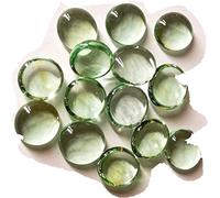 mesbilles - 500 GR Vert Léger Loupe 120 Billes Plates - Galet en Verre 20 mm Cailloux en Verre décoratifs