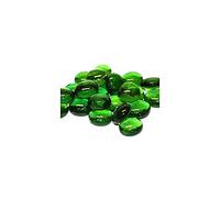 mesbilles - 500 GR Vert Loupe 120 Billes Plates - Galet en Verre 20 mm Cailloux en Verre décoratifs