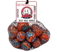 mesbilles - Filet de 25 Billes Orange Turquoise : 24 Billes + 1 Calot Dont 4 Billes offertes