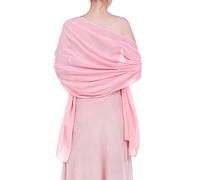 Mescara Femme Étole Châle Écharpe en Soie Wrap Foulard Pashmina pour Mariage Soirée Cérémonies Fêtes 180cm*70cm (rose clair)