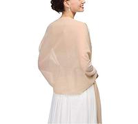 Mescara Femme Étole Châle Écharpe en Soie Wrap Foulard Pashmina pour Mariage Soirée Cérémonies Fêtes 180cm*70cm (abricot)