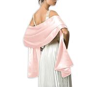 Mescara Femme Étole en Satin Châle Écharpe en Satin - Wrap Foulard Pashmina 240cm*75cm pour Soirée Cérémonies Fêtes Mariage (rose)