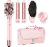 MESCOMB Air Styler & Sèche-cheveux 5 en 1 Brosse Soufflante avec Ucleurs Auto-Wrap, Brosse Ovale, Pas de Dommage Thermique, Style Polyvalent pour Tous Types de Cheveux, Trousse de Rangement Rangement