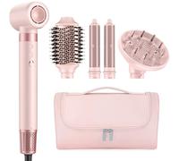 MESCOMB Sèche Cheveux & Air Styler, 5 en 1 Brosse Soufflante avec Diffuseur, Séchage Rapide, Sans Dommages Causés par Volumisation, Bouclage, Lisser, Trousse de Rangement - Idée Cadeau Parfaite