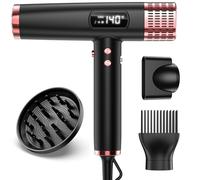 MESCOMB Sèche-Cheveux Voyage Ionique 1875W, Double Tension 110V/220V, Diffuseur et Concentrateur Inclus, Séchage Rapide, Aucun Dommage Thermique pour Tous Types de Cheveux, Famille Voyage