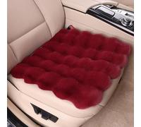MESCXTY Coussin de siège Avant de Voiture Peluche,Housse de siège Auto d'hiver Fausse Fourrure de Lapin Douce Chaude,Coussin de Protection siège Moelleux antidérapant Ajustement Universel, Red