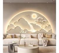 MESCXTY Décoration Murale 3D Grand Format, Lampe décorative LED, Sculpture adaptée au Salon, au Couloir, au Bureau (Or, 50 x 100 cm)