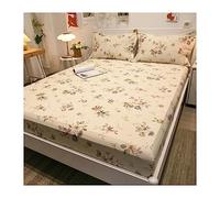 MESCXTY Drap-Housse Double 100% Coton, 1 Seul Drap-Housse, Ultra Doux au Toucher et Anti-décoloration, Poche Profonde de 25 cm pour Matelas surdimensionné (Couleur : A, Taille Queen)