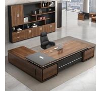 MESCXTY Ensemble bureau et chaise en forme de L, poste de travail moderne de luxe, grand bureau d'ordinateur d'angle (droit, 221 x 160 x 76,2 cm (L x l x H)