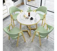 MESCXTY Ensemble Table et chaises de Bureau, Table de négociation, Petite Table de conférence, Table à Manger (1 Table et 4 chaises), pour Balcon, café, bibliothèque (Vert)