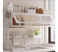 MESCXTY Escurreplatos multifuncional de Acero inoxidable Para encimera, ahorra espacio (Blanco, 105 cm/41,3 pulgadas)