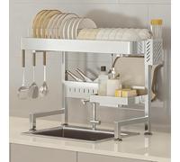 MESCXTY Escurreplatos multifuncional Para encimera, Ideal Para colocar Sobre el fregadero, Para platos, vasos, cuencos y cubiertos (53-66 cm/20,9-26 pulgadas)