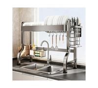 MESCXTY Escurreplatos Para encimera de cocina, escurridor Sobre el fregadero, diseño compacto, escurridor automático, apto Para diversos utensilios (una sola capa, 79 cm/31,1 pulgadas)