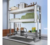 MESCXTY Escurreplatos Sobre el fregadero, soporte multifuncional Para utensilios de cocina, Con espacio Para platos, cuencos y utensilios (85 x 80 cm/33,5 x 31,5 pulgadas)