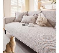 MESCXTY Housse de canapé matelassée en Coton à Carreaux, Style Rustique, Style Ferme, bohème, Duveteuse, antidérapante, Douce et Lavable, pour Chiens et Chats (D, 89 x 210 cm)