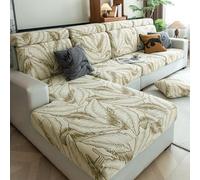 MESCXTY Housses Extensibles pour canapé d'angle en L,Housses de canapé Velours Doux,Housses de Coussins d'assise antidérapantes et lavables,Protection décorative pour Meubles(1 Seat Cover S, Khaki)