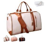 MESCXTY Jenni Bag Sac de voyage avec roulettes, sac de voyage convertible Jenni avec roues amovibles, sac de voyage haute capacité avec compartiment à chaussures, beige, Basic