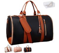 MESCXTY Jenni Bag Sac de voyage avec roulettes, sac de voyage convertible Jenni avec roues amovibles, sac de voyage haute capacité avec compartiment à chaussures, Noir , Basic