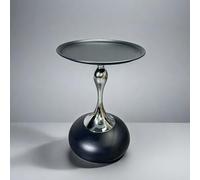MESCXTY Petite Table d'appoint Ronde sur Pied, Table d'appoint de canapé Moderne du Milieu du siècle,Table de Chevet en métal pour Chambre à Coucher,Table Basse avec Plateau en Fer,pour canapé, B