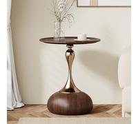 MESCXTY Petite Table d'appoint Ronde sur Pied, Table d'appoint de canapé Moderne du Milieu du siècle,Table de Chevet en métal pour Chambre à Coucher,Table Basse avec Plateau en Fer,pour canapé, E