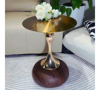 MESCXTY Petite Table d'appoint Ronde sur Pied, Table d'appoint de canapé Moderne du Milieu du siècle,Table de Chevet en métal pour Chambre à Coucher,Table Basse avec Plateau en Fer,pour canapé, F