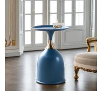 MESCXTY Petite Table d'appoint Ronde sur Pied, Table d'appoint de canapé Moderne du Milieu du siècle,Table de Chevet en métal pour Chambre à Coucher,Table Basse avec Plateau en Fer,pour canapé, H