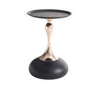 MESCXTY Petite Table d'appoint Ronde sur Pied, Table d'appoint de canapé Moderne du Milieu du siècle,Table de Chevet en métal pour Chambre à Coucher,Table Basse avec Plateau en Fer,pour canapé, A