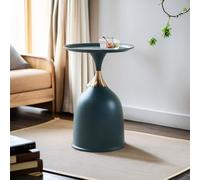 MESCXTY Petite Table d'appoint Ronde sur Pied, Table d'appoint de canapé Moderne du Milieu du siècle,Table de Chevet en métal pour Chambre à Coucher,Table Basse avec Plateau en Fer,pour canapé, I