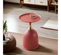 MESCXTY Petite Table d'appoint Ronde sur Pied, Table d'appoint de canapé Moderne du Milieu du siècle,Table de Chevet en métal pour Chambre à Coucher,Table Basse avec Plateau en Fer,pour canapé, J
